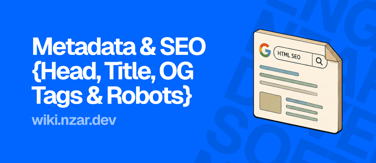Metadata & SEO: head, title, og tags, robots Cover